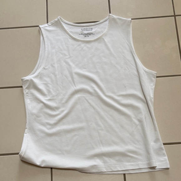 Adrienne Vittadini Classic White Muscle Tee - Picture 1 of 4